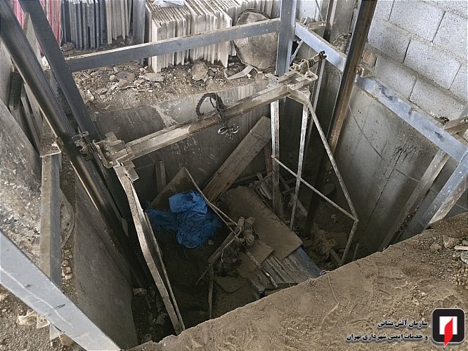 سقوط كارگر جوان به داخل چاهك آسانسور