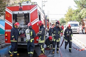 مهار آتش در بیمارستان فیروزآبادی شهرری