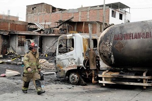 انفجار مرگبارِ کامیون حمل سوخت در پایتخت پرو