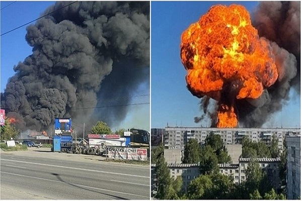 📽 ویدئو / حریق و انفجار در پمپ بنزینی در روسیه