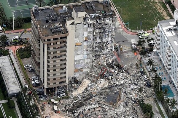 ریزش ساختمان ۱۲ طبقه در میامی و افزایش شمار مفقودشدگان