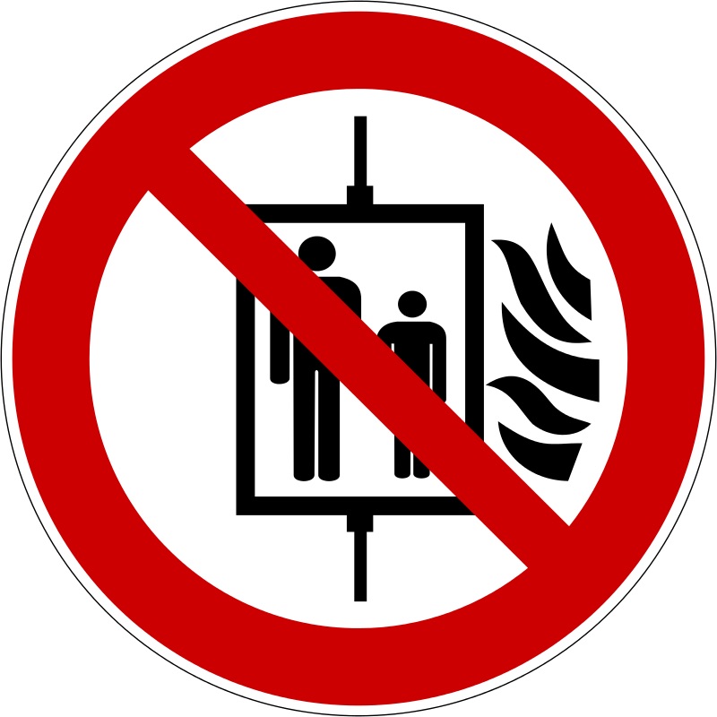 در هنگام آتش سوزی از بالابر (آسانسور) استفاده ننمائید