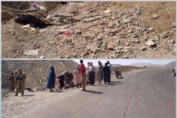 واژگونی مینی بوس در کردستان با ۲۸ کشته و مصدوم/ اعزام بالگرد به منطقه