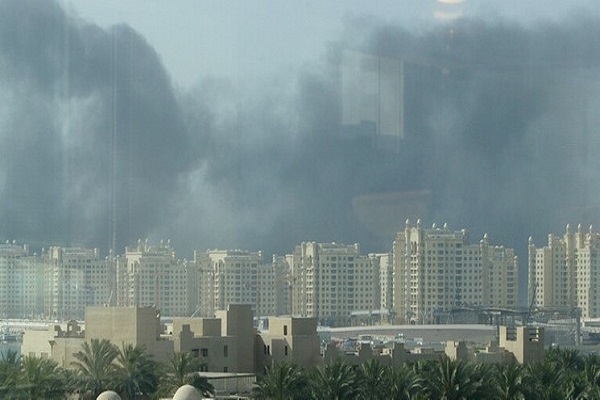 آتش‌سوزی در منطقه صنعتی “جبل علی” امارات