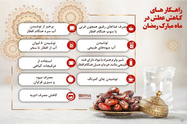 اینفوگرافیک / راهکارهای کاهش عطش در ماه مبارک رمضان