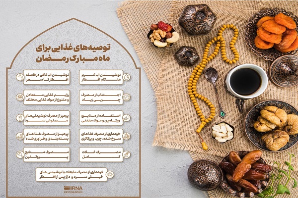 اینفوگرافیک / توصیه‌های غذایی برای ماه مبارک رمضان