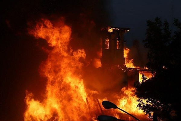 آتش سوزی یک باب مسجد روستایی در شهرستان نور