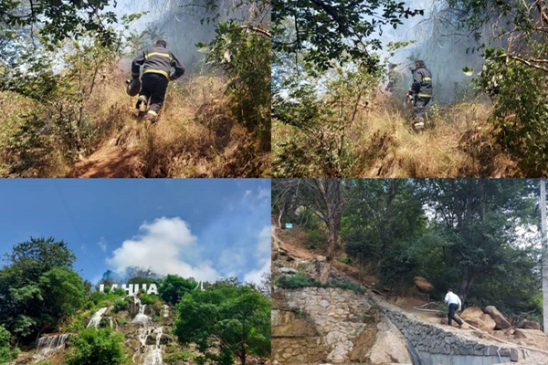 مصدومیت دو آتش‌نشان در عملیات اطفاء حریق آبشار لاهیجان