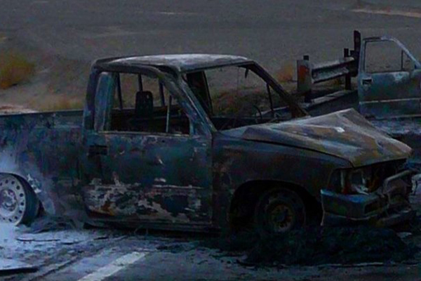 ۵ کشته در آتش تصادف خودروهای سوخت‌ کش در جاده میناب
