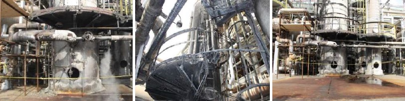 آتش سوزی مایعات هیدروکربنی (Lean oil) تخلیه شده از برج دپروپانایزر
