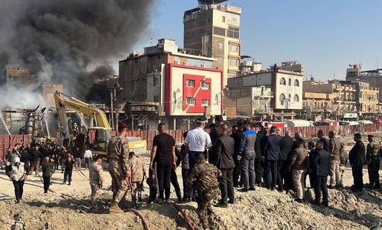 🎥 ویدئو/ وقوع آتش سوزی در نزدیکی آستان مقدس حسینی در کربلا