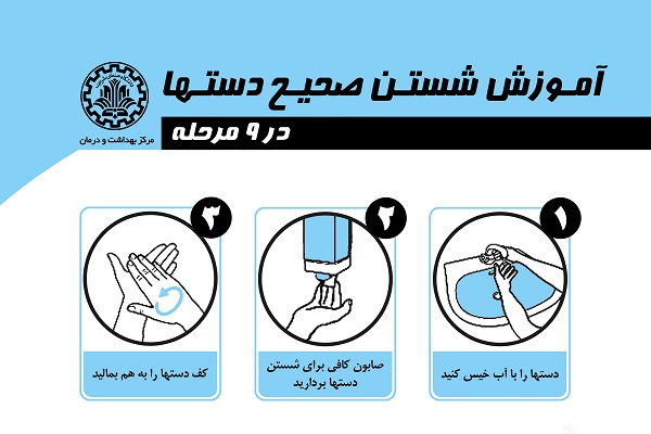 آموزش شستن صحیح دست ها در ۹ مرحله