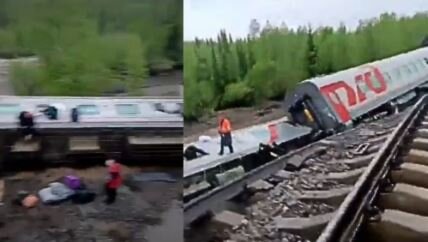 🎥 ویدئو/خروج قطار مسافربری از ریل در روسیه؛ بیش از ۷۰ نفر زخمی شدند