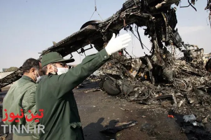 لاشه هواپیمای آنتونوف ۷۴ سقوط کرده متعلق به سپاه
