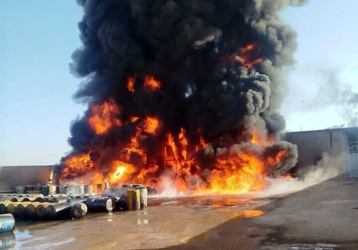آتش‌سوزی کارگاه فرآورده‌های نفتی «زیار» اصفهان